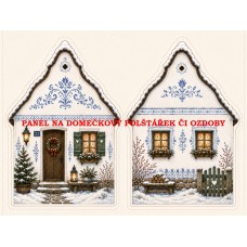 Panel na VÁNOČNÍ DOMEČKOVÝ POLŠTÁŘEK / OZDOBY 641-24 Panel na VÁNOČNÍ DOMEČKOVÝ POLŠTÁŘEK / OZDOBY 641-24