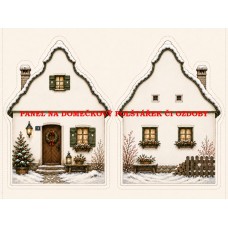 Panel na VÁNOČNÍ DOMEČKOVÝ POLŠTÁŘEK / OZDOBY 641-27 Panel na VÁNOČNÍ DOMEČKOVÝ POLŠTÁŘEK / OZDOBY 641-27