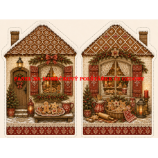 Panel na VÁNOČNÍ DOMEČKOVÝ POLŠTÁŘEK / OZDOBY 641-57 Panel na VÁNOČNÍ DOMEČKOVÝ POLŠTÁŘEK / OZDOBY 641-57