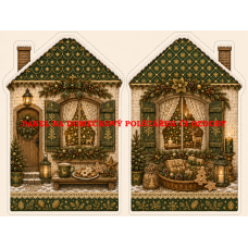 Panel na VÁNOČNÍ DOMEČKOVÝ POLŠTÁŘEK / OZDOBY 641-59 Panel na VÁNOČNÍ DOMEČKOVÝ POLŠTÁŘEK / OZDOBY 641-59