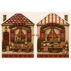 Panel na VÁNOČNÍ DOMEČKOVÝ POLŠTÁŘEK / OZDOBY 641-61 Panel na VÁNOČNÍ DOMEČKOVÝ POLŠTÁŘEK / OZDOBY 641-61