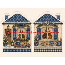Panel na VÁNOČNÍ DOMEČKOVÝ POLŠTÁŘEK / OZDOBY 641-64 Panel na VÁNOČNÍ DOMEČKOVÝ POLŠTÁŘEK / OZDOBY 641-64