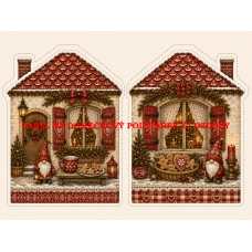 Panel na VÁNOČNÍ DOMEČKOVÝ POLŠTÁŘEK / OZDOBY 641-66 Panel na VÁNOČNÍ DOMEČKOVÝ POLŠTÁŘEK / OZDOBY 641-66