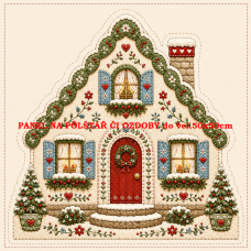 Panel na VÁNOČNÍ DOMEČKOVÝ POLŠTÁŘEK / OZDOBY 641-85 zrcadlově Panel na VÁNOČNÍ DOMEČKOVÝ POLŠTÁŘEK / OZDOBY 641-85 zrcadlově