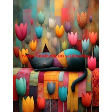 Látkový panel kolekce COLORFUL - KOČIČÍ SNY 590-144