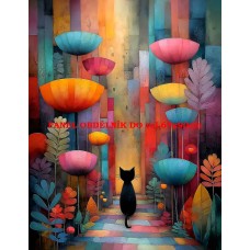 Látkový panel kolekce COLORFUL - KOČIČÍ SNY 590-159