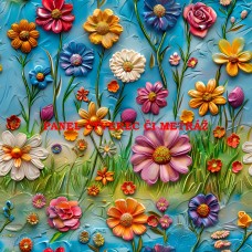 Látkový panel  či metráž kolekce COLORFUL - KVĚTINY  590-268
