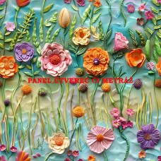 Látkový panel  či metráž kolekce COLORFUL - KVĚTINY  590-271
