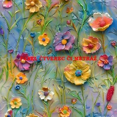 Látkový panel  či metráž kolekce COLORFUL - KVĚTINY  590-272