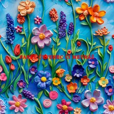 Látkový panel  či metráž kolekce COLORFUL - KVĚTINY  590-274