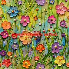 Látkový panel  či metráž kolekce COLORFUL - KVĚTINY  590-277