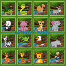 Bavlněná látka - sada 35x35 cm 16zoo  skladem