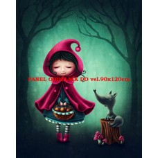 Látkový panel  kolekce POHÁDKOVÉ ELENKY - ČERVENÁ KARKULKA  196-1