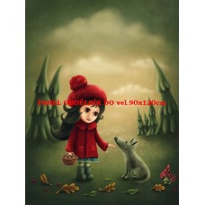 Látkový panel  kolekce POHÁDKOVÉ ELENKY - ČERVENÁ KARKULKA  196-83