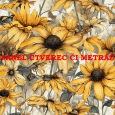 Látkový panel  či metráž kolekce KVĚTINY  300-12