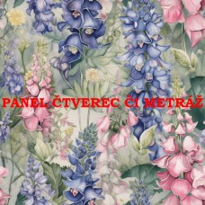 Látkový panel  či metráž kolekce KVĚTINY  300-121