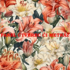 Látkový panel  či metráž kolekce KVĚTINY  300-125