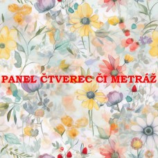 Látkový panel  či metráž kolekce KVĚTINY  300-136