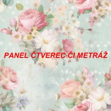 Látkový panel  či metráž kolekce KVĚTINY  300-191