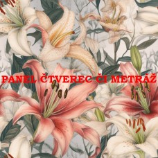 Látkový panel  či metráž kolekce KVĚTINY  300-21