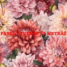 Látkový panel  či metráž kolekce KVĚTINY  300-23