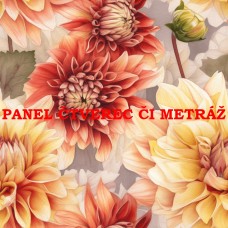 Látkový panel  či metráž kolekce KVĚTINY  300-25