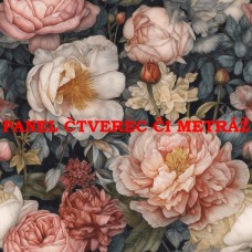 Látkový panel  či metráž kolekce KVĚTINY  300-32