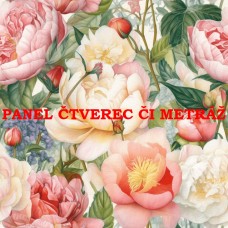Látkový panel  či metráž kolekce KVĚTINY  300-37