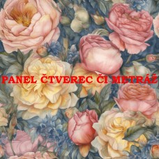 Látkový panel  či metráž kolekce KVĚTINY  300-76