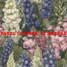 Látkový panel  či metráž kolekce KVĚTINY  300-78