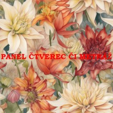 Látkový panel  či metráž kolekce KVĚTINY  300-80