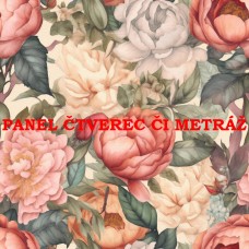 Látkový panel  či metráž kolekce KVĚTINY  300-81