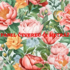 Látkový panel  či metráž kolekce KVĚTINY  300-82