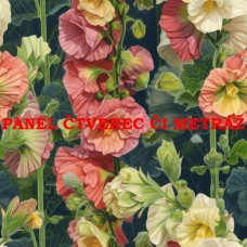 Látkový panel  či metráž kolekce KVĚTINY  300-98