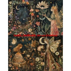 Látkový panel - sada - kolekce MAGICKÝ LES  - MYSTICKÉ VÍLY 399-82