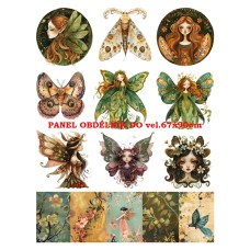 Látkový panel - sada - kolekce MAGICKÝ LES  - MYSTICKÉ VÍLY 399-86