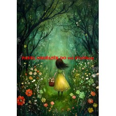 Látkový panel  kolekce ZELENÁ VÍLÍ POHÁDKA  494-19