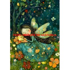 Látkový panel  kolekce ZELENÁ VÍLÍ POHÁDKA  494-66