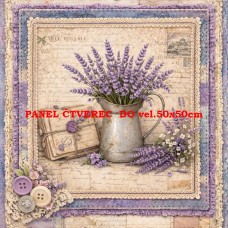 Látkový panel  kolekce DENIM LACE LAVENDER 497-654