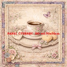 Látkový panel  kolekce DENIM LACE CAFÉ  497-728