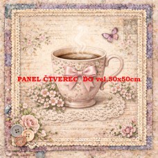 Látkový panel  kolekce DENIM LACE CAFÉ  497-729