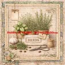 Látkový panel  kolekce DENIM LACE HERBS  497-733