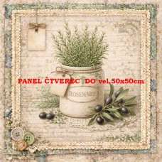 Látkový panel  kolekce DENIM LACE HERBS  497-736