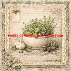 Látkový panel  kolekce DENIM LACE HERBS  497-740