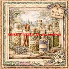 Látkový panel  kolekce DENIM LACE HERBS  497-757