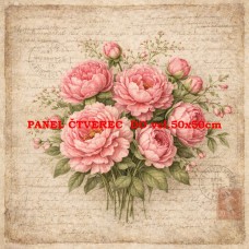 Látkový panel kolekce RŮŽOVÉ KVĚTINY 531-332