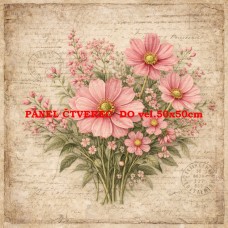 Látkový panel kolekce RŮŽOVÉ KVĚTINY 531-334