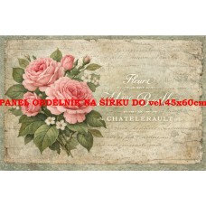 Látkový panel kolekce RŮŽOVÉ KVĚTINY  531-340