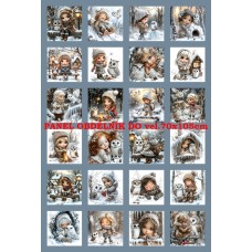 Látkový panel sada kolekce VÁNOCE - na adventní kalendář, pexeso, ozdoby atd.  542-362