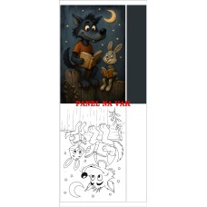 Látkový panel  na vak - kolekce POHÁDKOVÉ OMALOVÁNKY 607-1